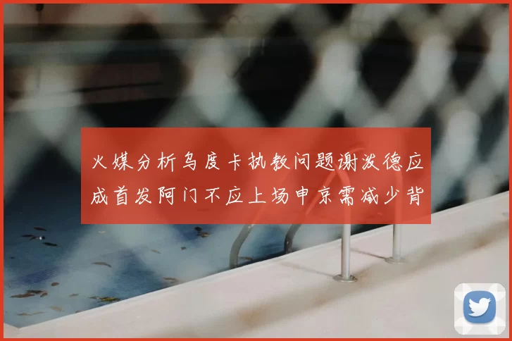 火媒分析乌度卡执教问题谢泼德应成首发阿门不应上场申京需减少背打次数